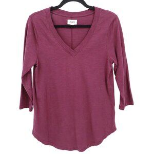 Pact Organic Cotton Top Womens S Burgundy Closet Staple Elevated Basic Casual